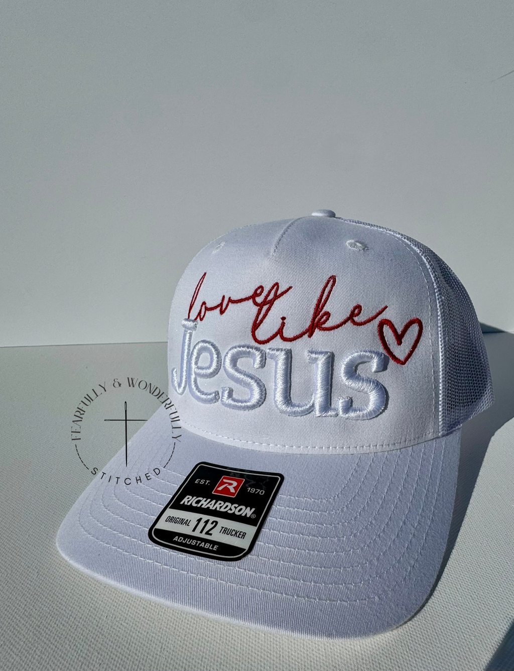 Love Like Jesus Richardson 112 Adjustable Trucker Hat ❤️RED lettering❤️