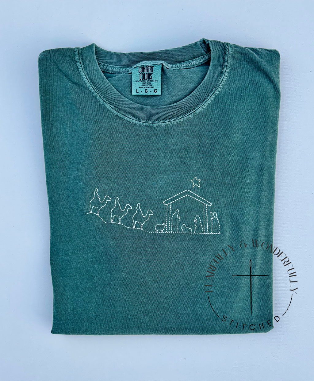 Simple Nativity Adult Long Sleeve Comfort Colors Tee