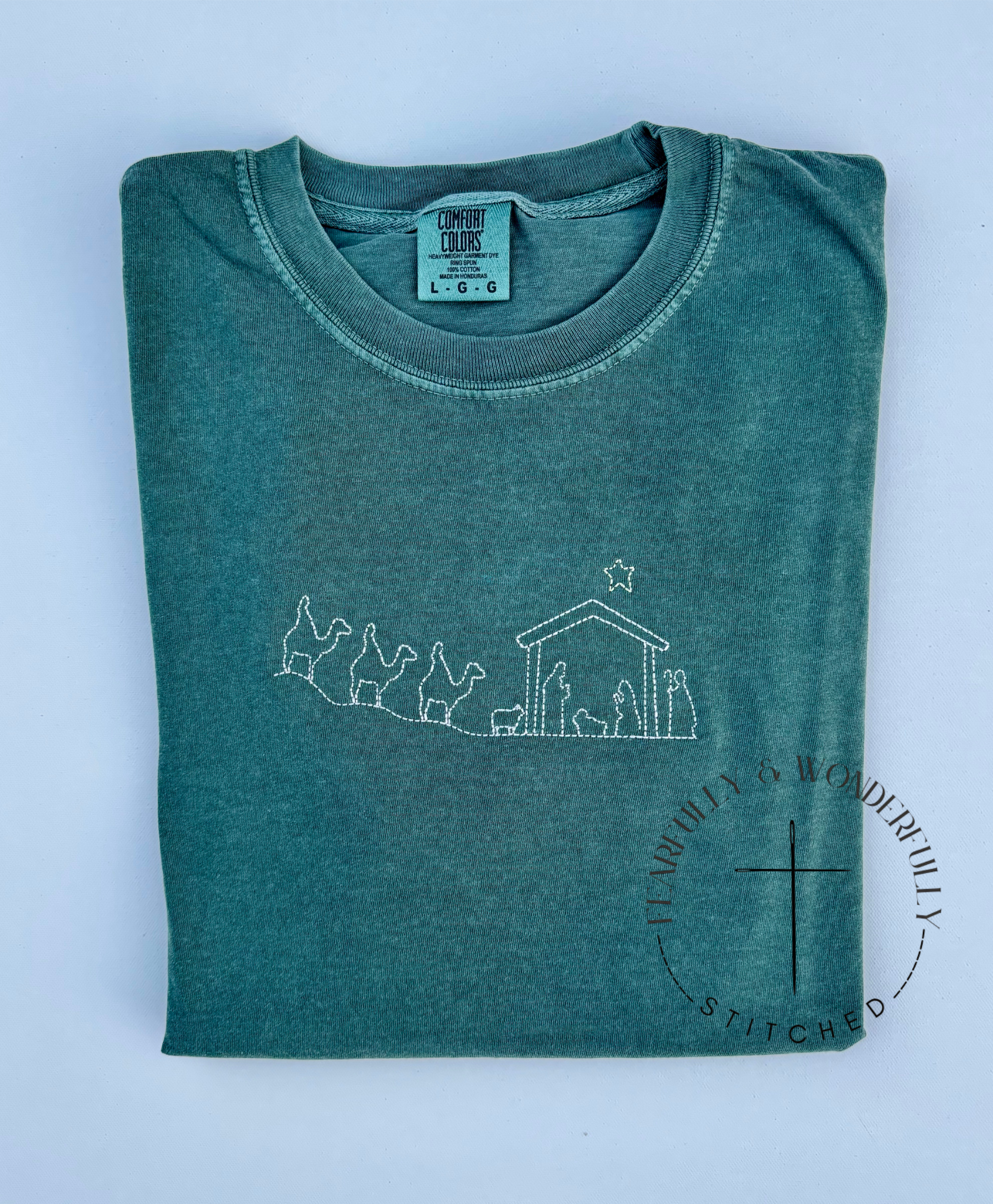 Simple Nativity Adult Long Sleeve Comfort Colors Tee