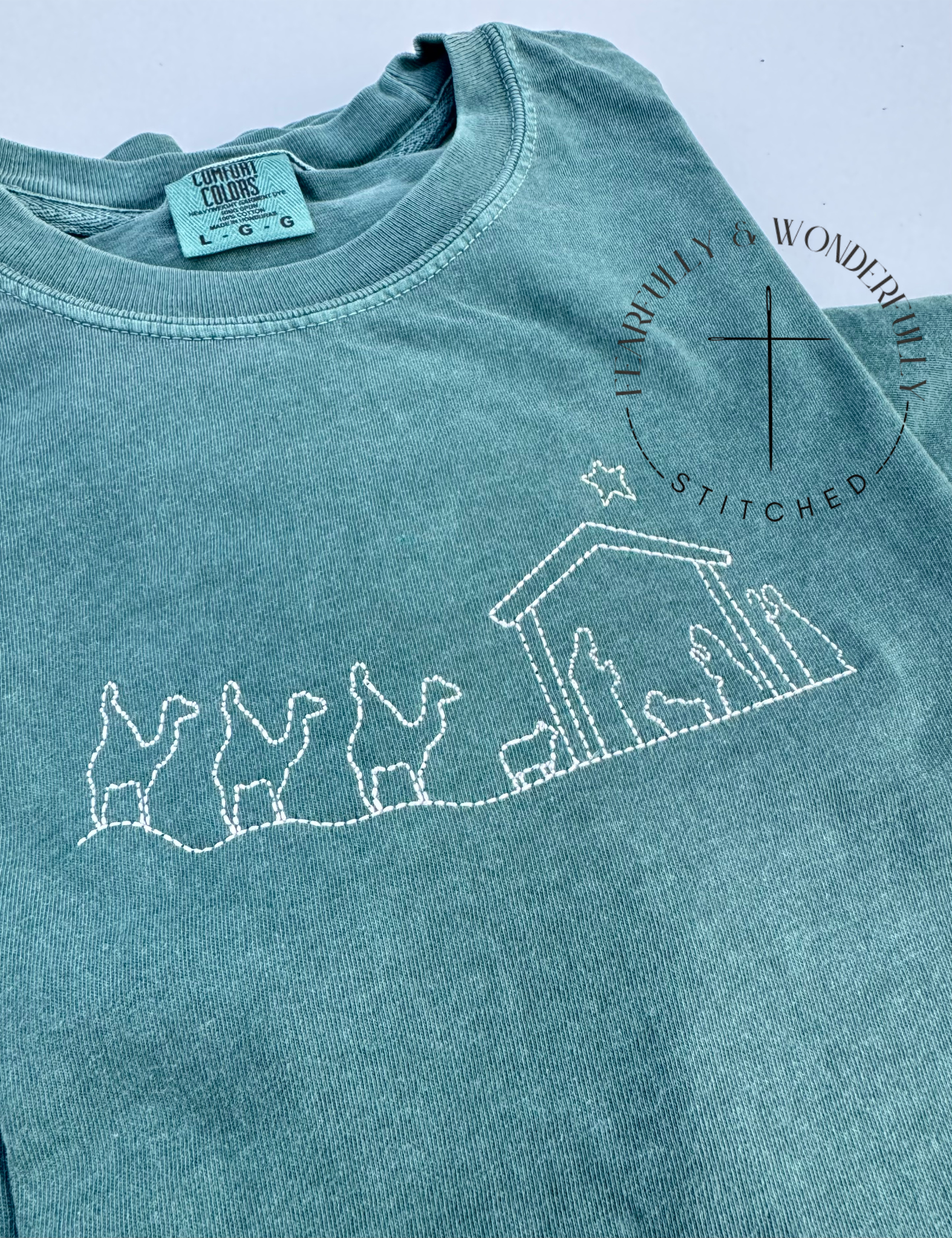 Simple Nativity Adult Long Sleeve Comfort Colors Tee