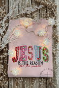 "Jesus is the Reason for the Season" Applique Crewneck Sweatshirt