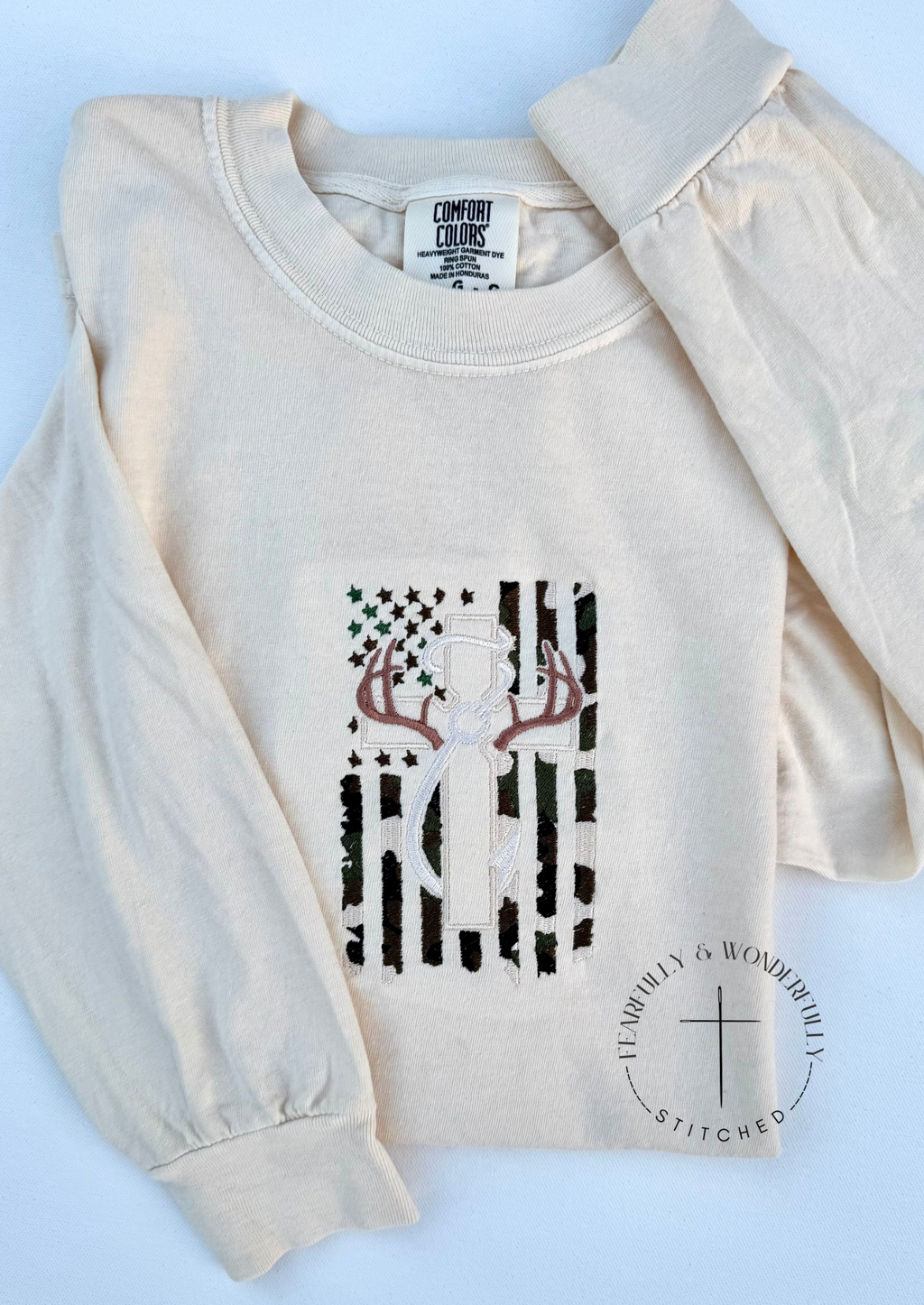 "Faithful Outdoorsman" Comfort Colors Long Sleeve Tee