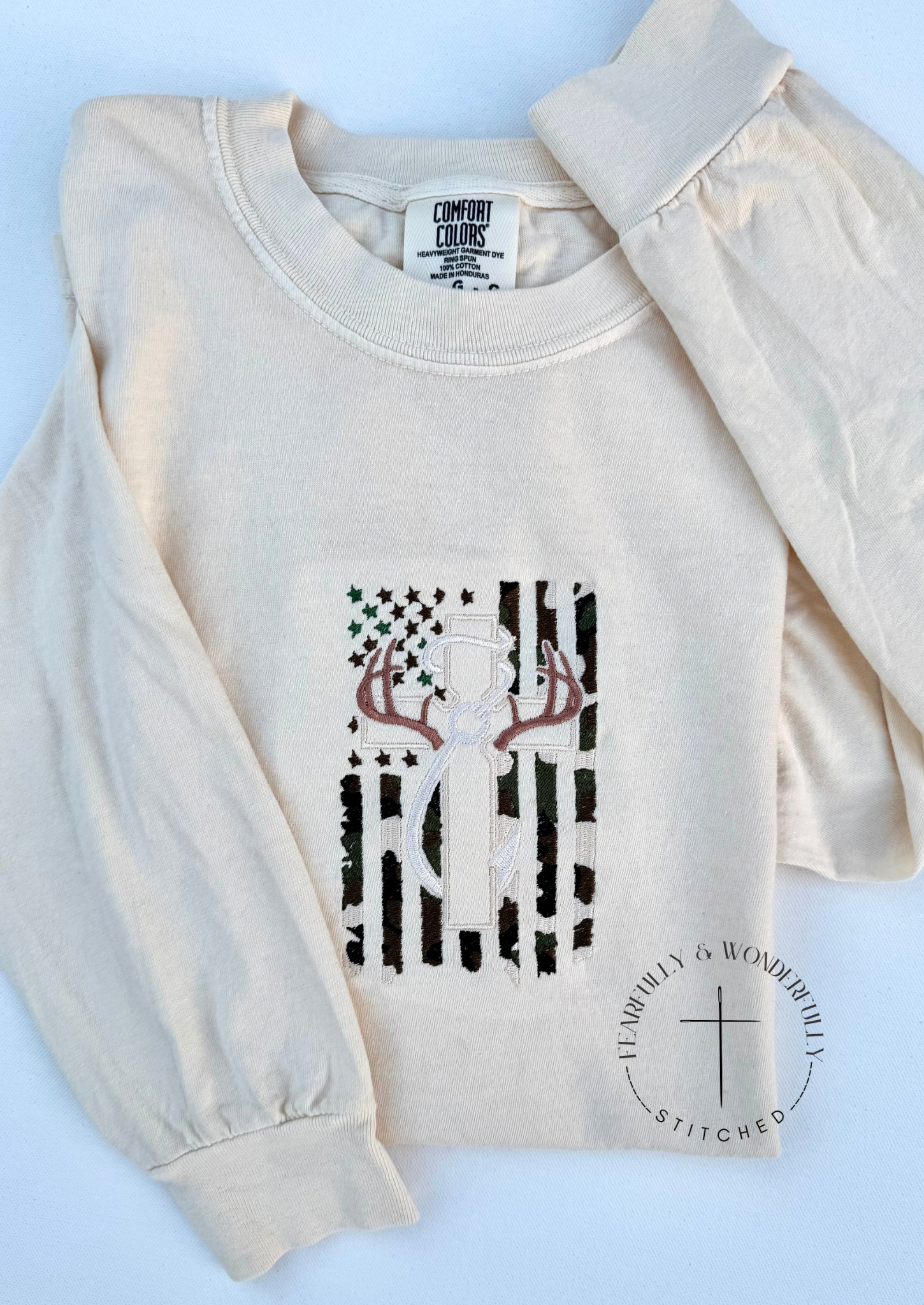 "Faithful Outdoorsman" Comfort Colors Long Sleeve Tee