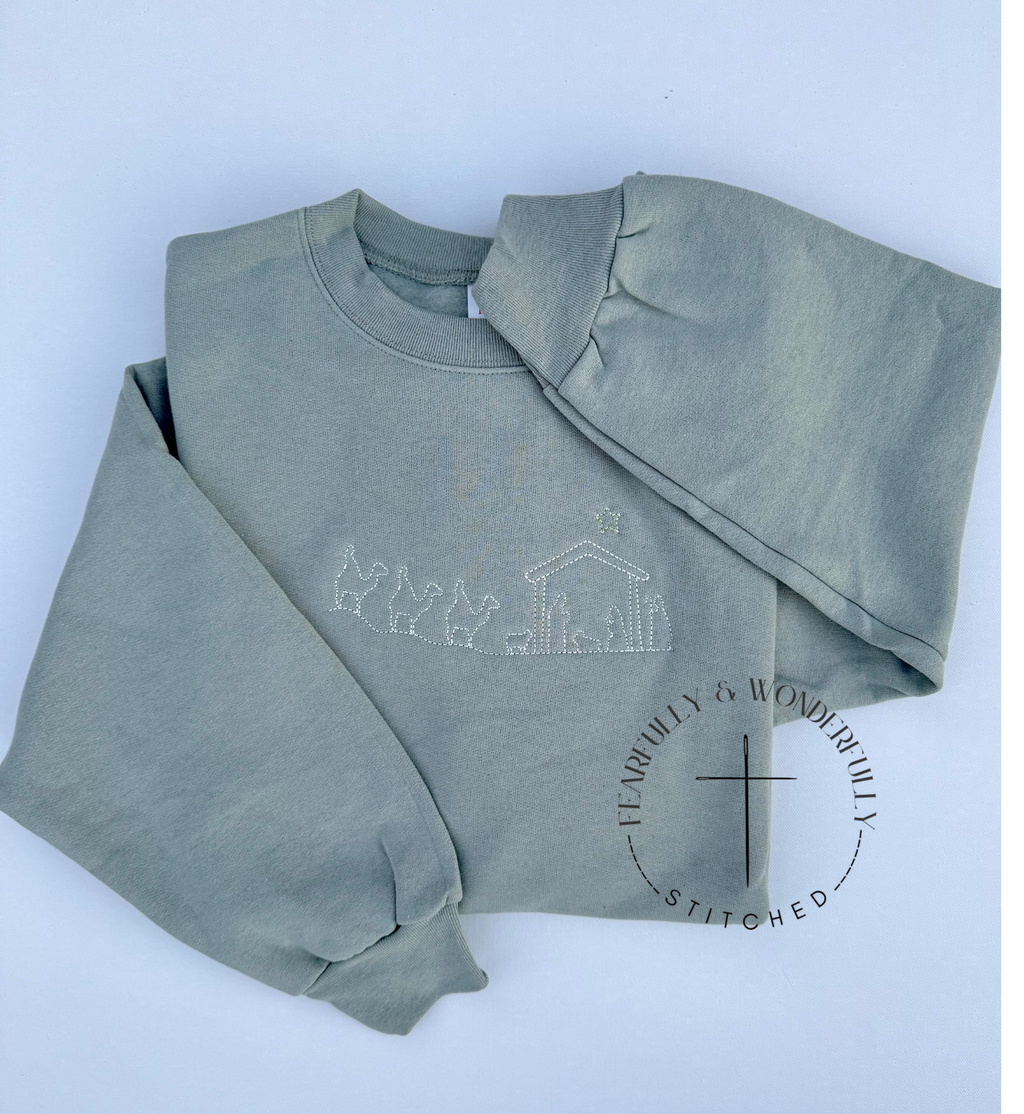 Simple Nativity Adult Crewneck Sweatshirt