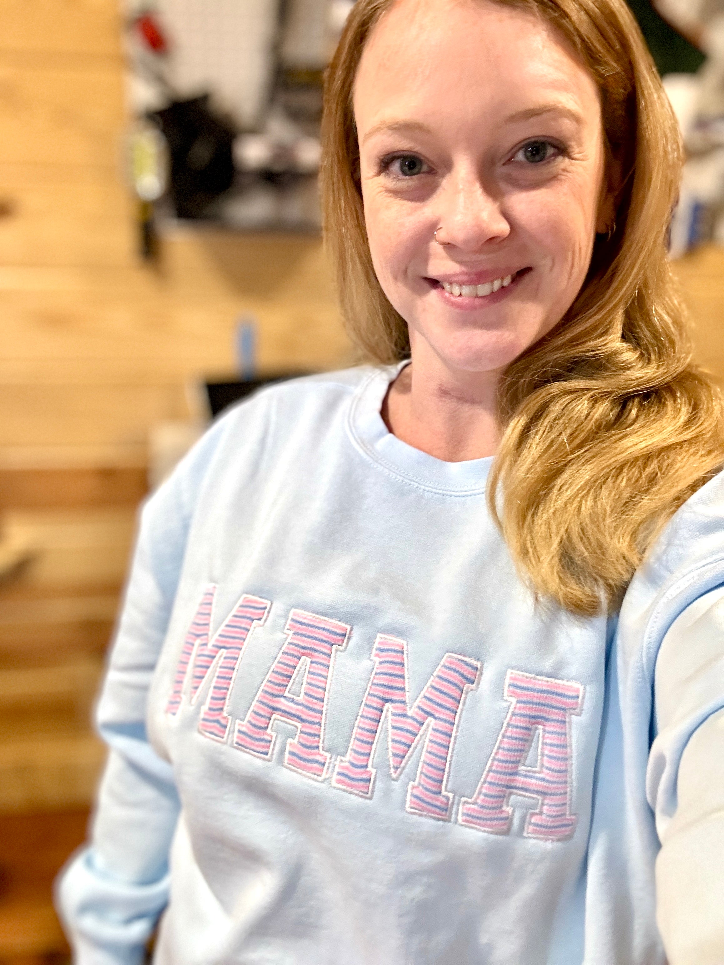 Custom "MAMA" Applique Crewneck