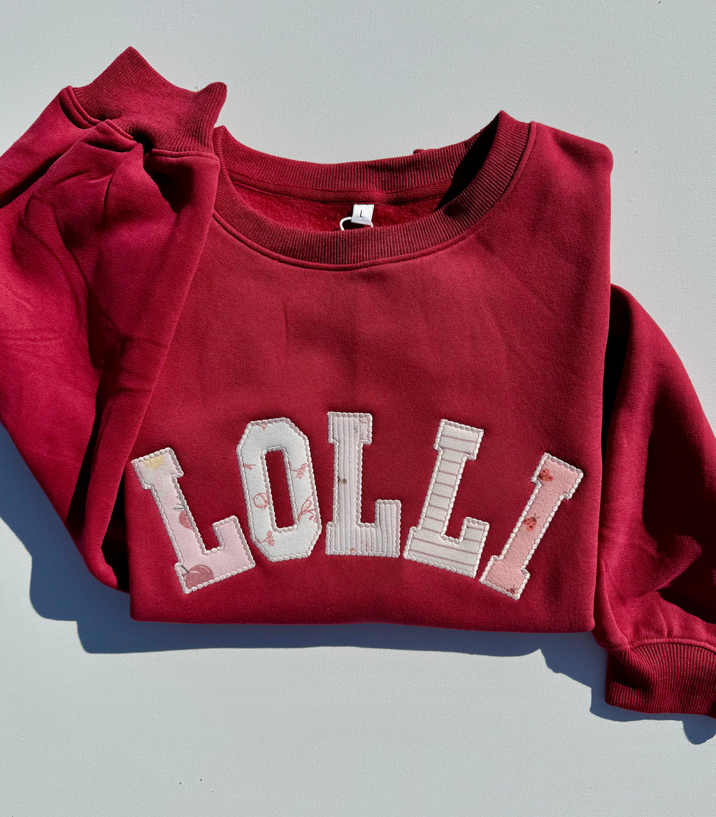 Custom "MAMA" Keepsake Applique Crewneck - Fancy Font