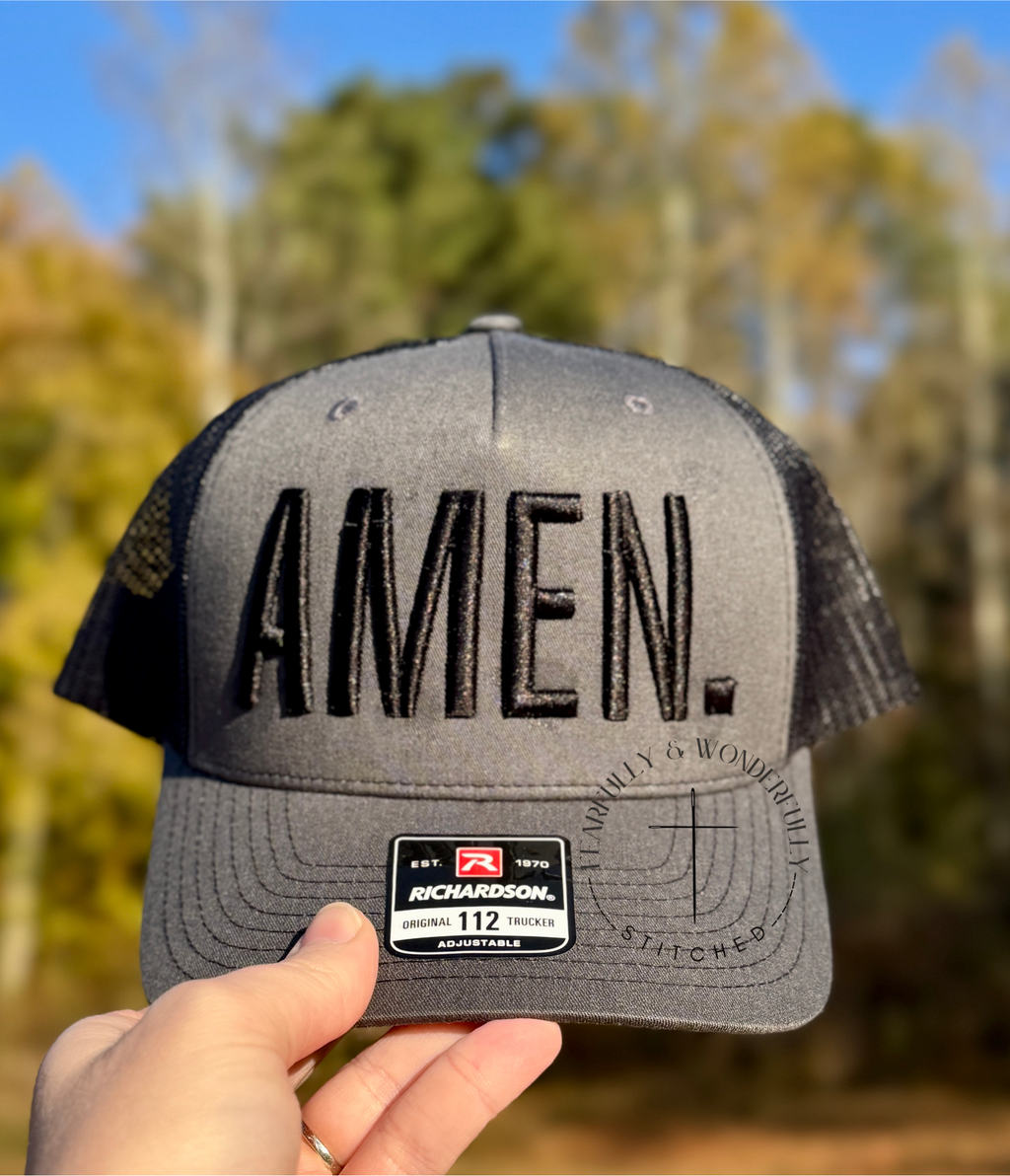 "AMEN." Richardson 112 Adjustable Trucker Hat
