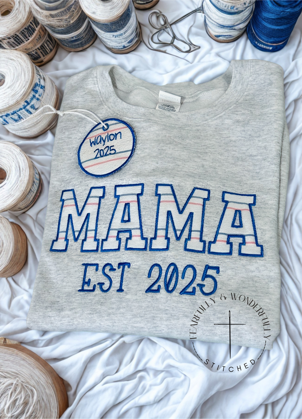 Custom "MAMA" Applique Crewneck