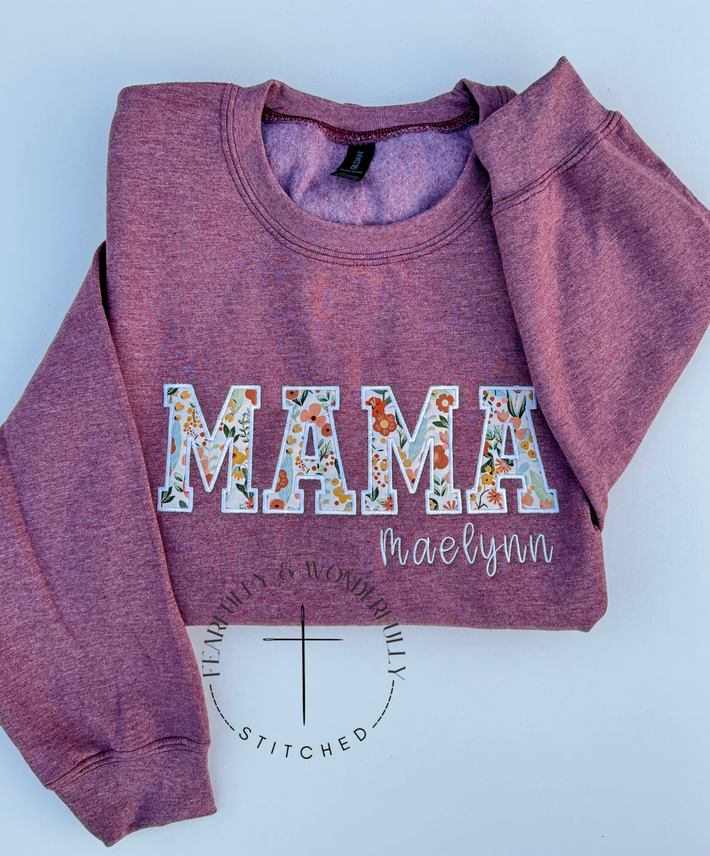 Custom "MAMA" Applique Crewneck
